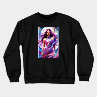 Fashion Abstract Composition Female Model Art Crewneck Sweatshirt